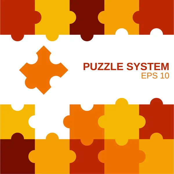 Puzzlesystem orange — Stockvektor