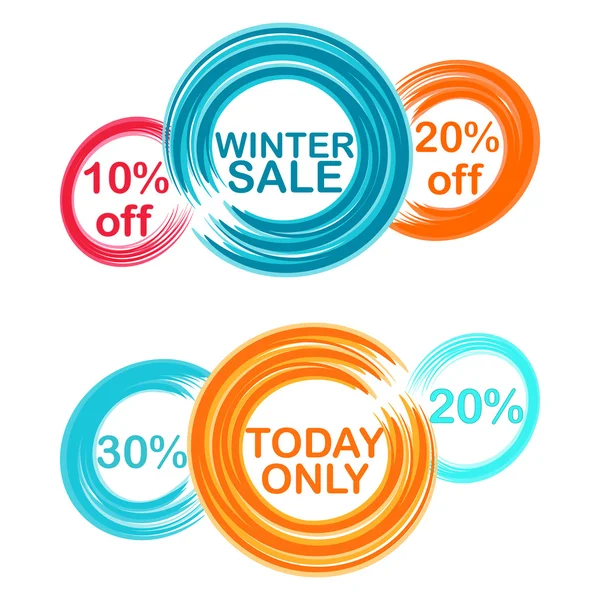 Cicle theme winter discount — Stock Vector