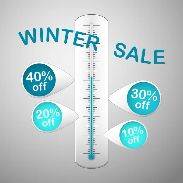 Winter sale thermometer — Stock Vector