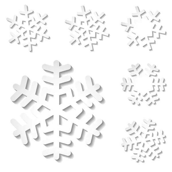 Sneeuwvlokken witte schaduw — Stockvector