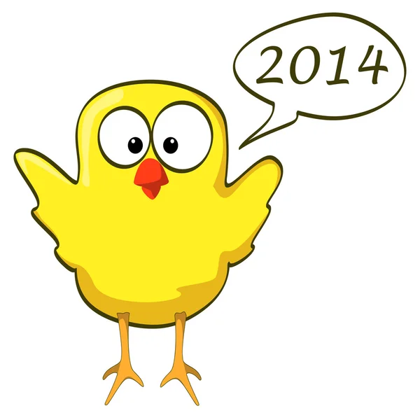 Dibujos animados alas de pollo hasta amarillo 2014 — Vector de stock