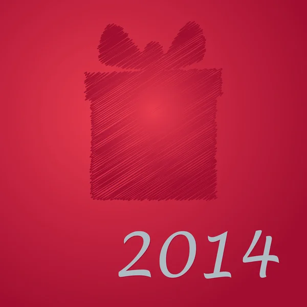Frohe Weihnachten rotes Geschenk 2014 — Stockvektor