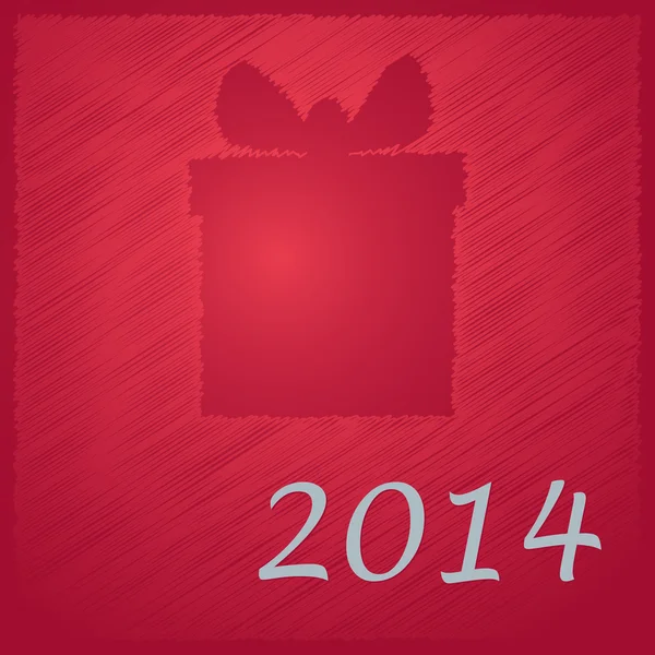 Merry christmas kırmızı hediye 2014 — Stok Vektör