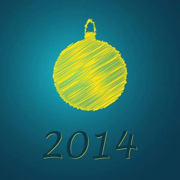 Joyeux Noël boule bleue 2014 — Image vectorielle