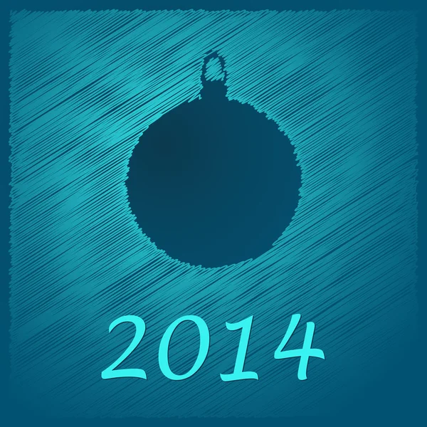 Frohe Weihnachten blauer Ball 2014 — Stockvektor