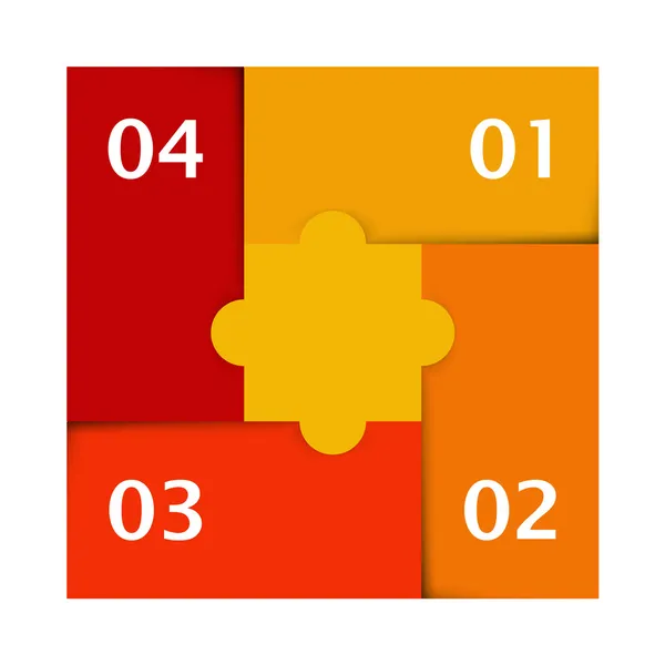 Infographie de puzzle couleur avec des nombres — Image vectorielle