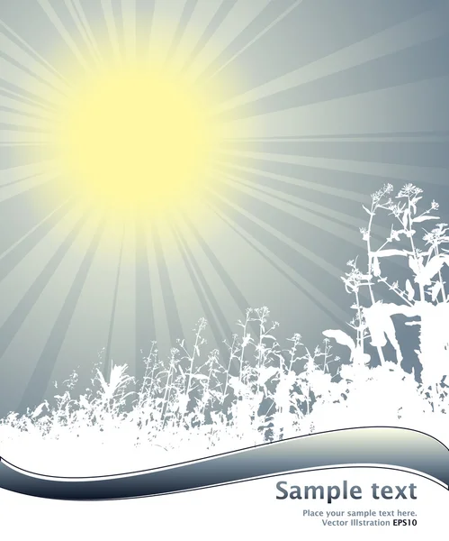 Zimní slunce téma text — Stockový vektor