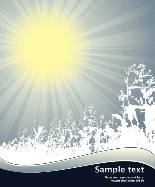 Winter sun theme text — Stock Vector