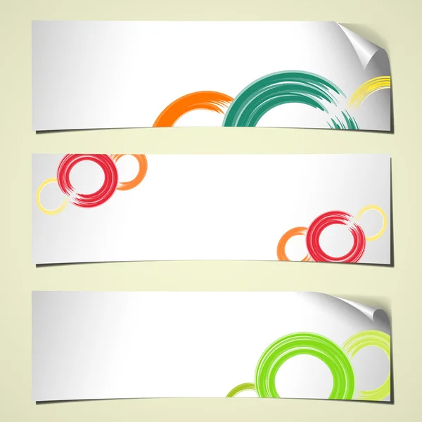 Banners curled spring white — Stock Vector