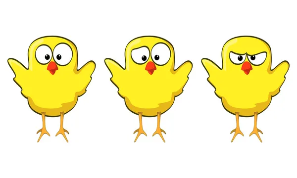 Desenhos animados frango coleção asas para cima — Vetor de Stock