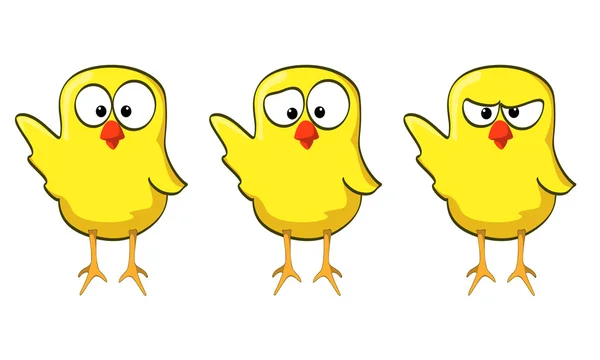 Cartoon chicken collection wave — Stock Vector
