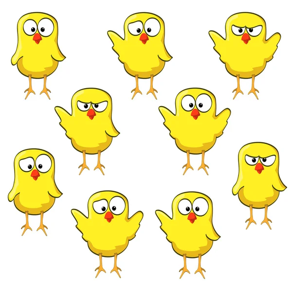 Tecknad kyckling samling — Stock vektor