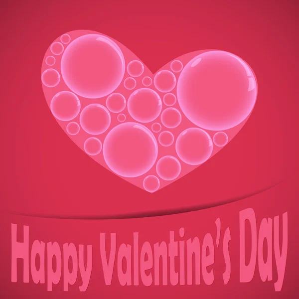 Happy valentine hart kaart zeepbel — Stockvector