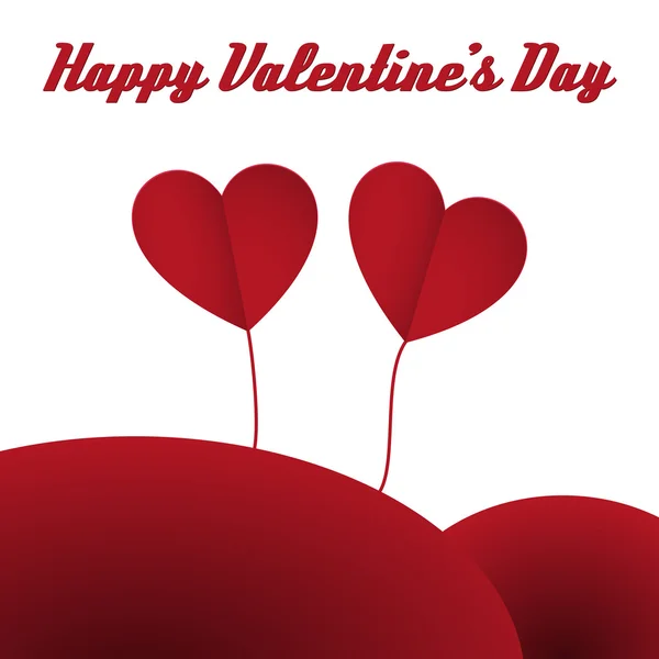 Szczęśliwy valentine serca karty czerwone — Wektor stockowy