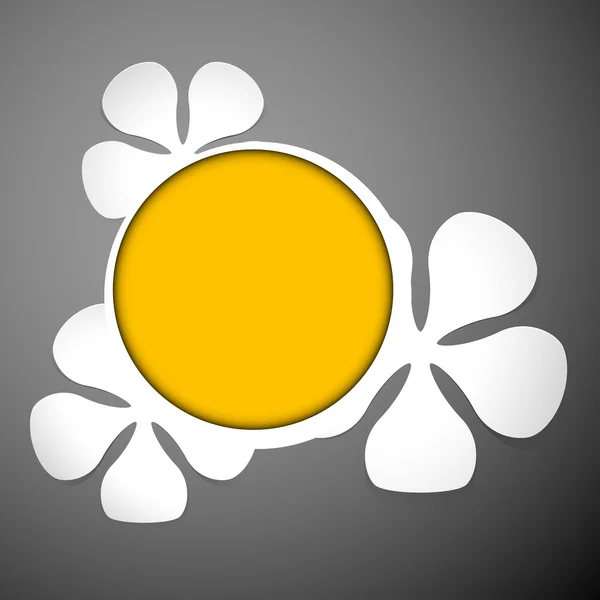 白い花のフレーム プラスチック — ストックベクタ