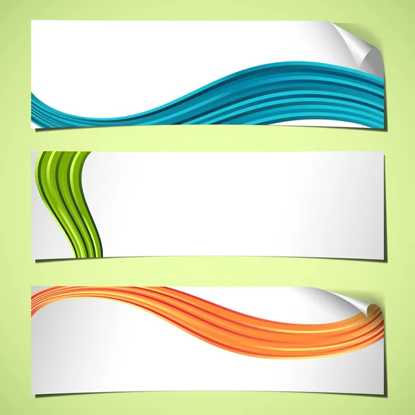 Banners curled wave white — Stock Vector
