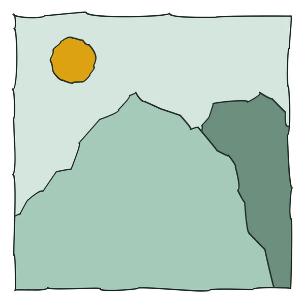 Buiten pictogram berg — Stockvector