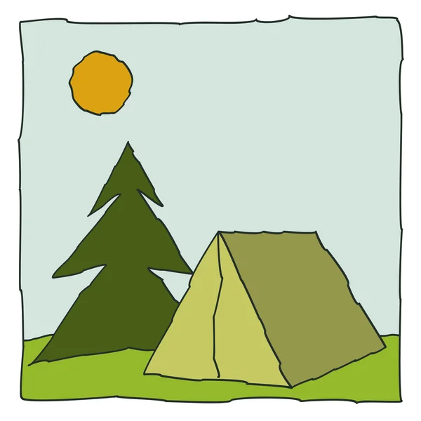 Buiten pictogram tent — Stockvector