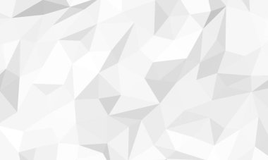 3D illüstrasyon Gri Beyaz Çokgen Arkaplan. Üçgenlerden oluşan soyut çokgen arkaplan.