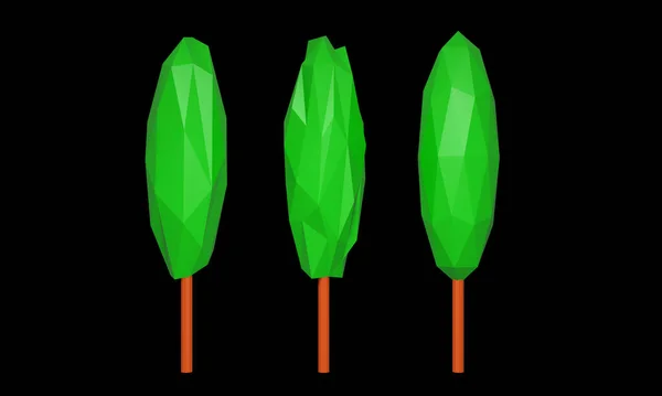 Illustration Tree Green Low Poly Stylized Geometrical Forms Low Poly — Φωτογραφία Αρχείου