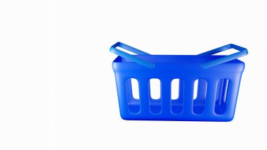 3D illustration Minimal shopping basket icon Logo illustration and design. An online shop and marketplace element.