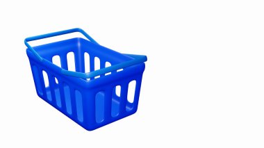 3D illustration Minimal shopping basket icon Logo illustration and design. An online shop and marketplace element.