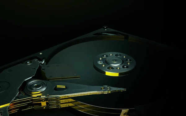 内部ハードディスクドライブ 3Dレンダリング — ストック写真