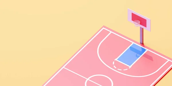 篮球场3D图例 — 图库照片