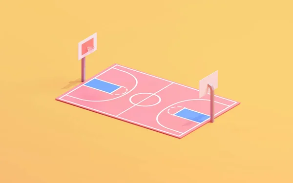 Een Basketbalveld Illustratie — Stockfoto
