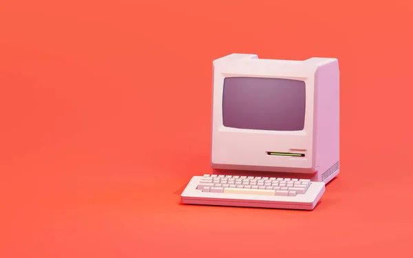 Vintage Personal Desktop Computer Illustratie — Stockfoto