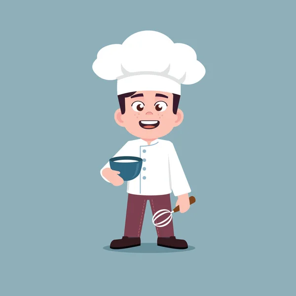 Illustration Little Chef Boy Vector — Vetor de Stock