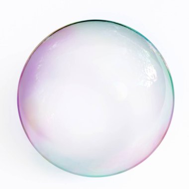 Colorful dreamy bubble on white background 3d render