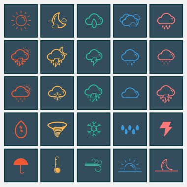 Hava durumu simgesini set.illustration eps10 vektör