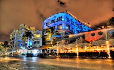 Miami Beach Drive Before Dawn clipart