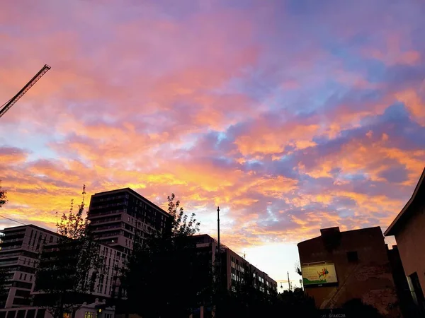 Sonnenuntergang Über Den Wolken Himmelshintergrund — Stockfoto