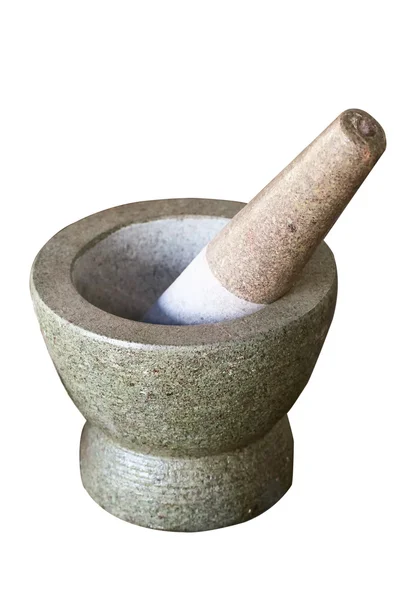 Stone Mortar And Pestle For Grinding — Stock Photo, Image