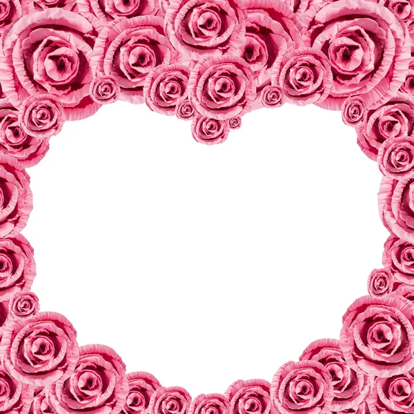 Heart Pink Rose Frame Stock Image