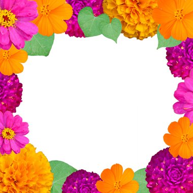 renkli çiçek çerçeve