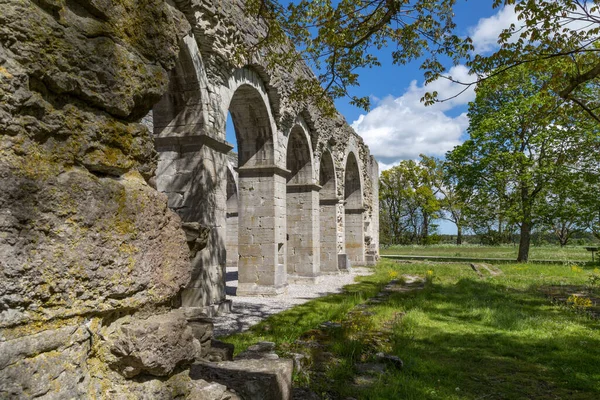 12. yüzyıl sarnıç bazilikası, Roma Manastırı, Gotland, İsveç harabeleri..