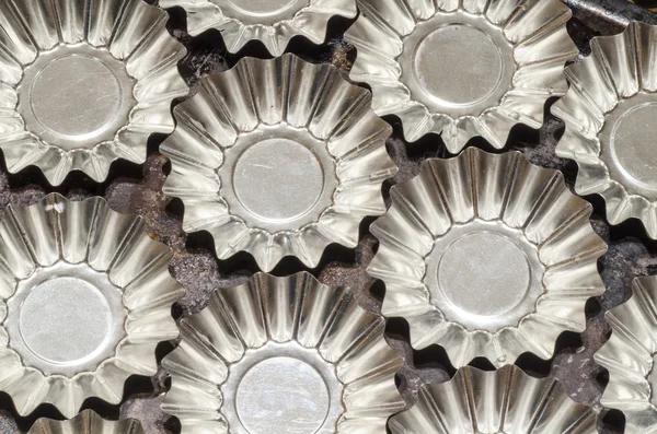 Aluminum molds for baking cupcakes — Stock Photo, Image