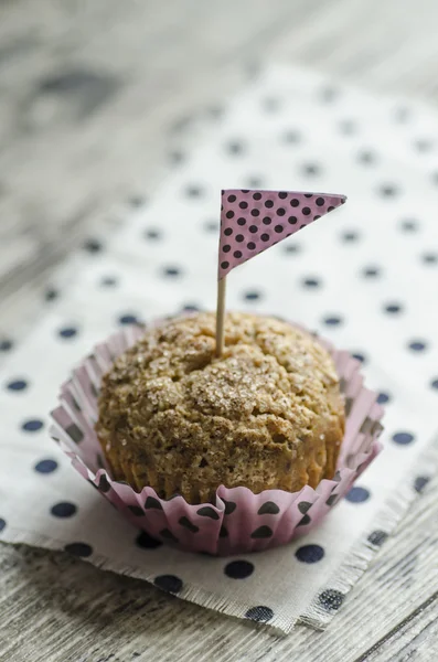 Pumpa cupcake på gamla tabellen — Stockfoto