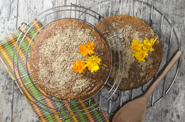 Torta di zucca con noci speziate e macinate — Foto Stock