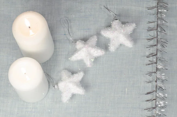 Decoraciones de Navidad, fondo para la tarjeta de felicitación — Foto de Stock