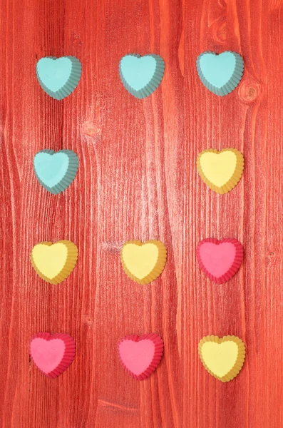 Walentynki silikonowe formy do pieczenia, w kształcie serca — Zdjęcie stockowe