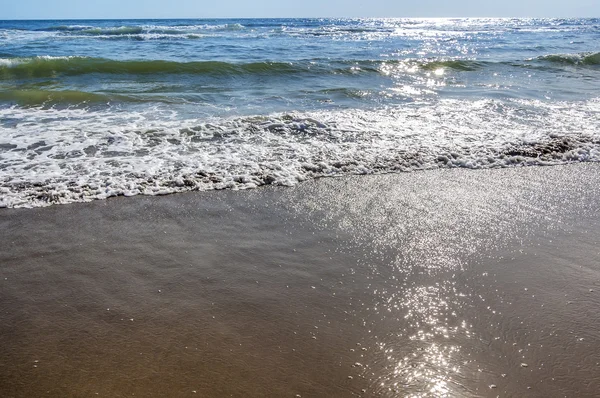 Sand beach water background — Stock Photo, Image