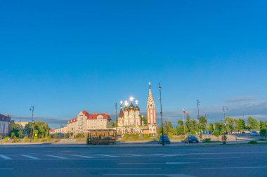 Gusev 'deki Azizler Kilisesi. Kalininingrad bölgesi, Rusya.