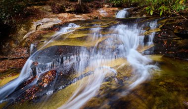 Brevard North Carolina, ABD 'de Cove Creek boyunca küçük şelale.