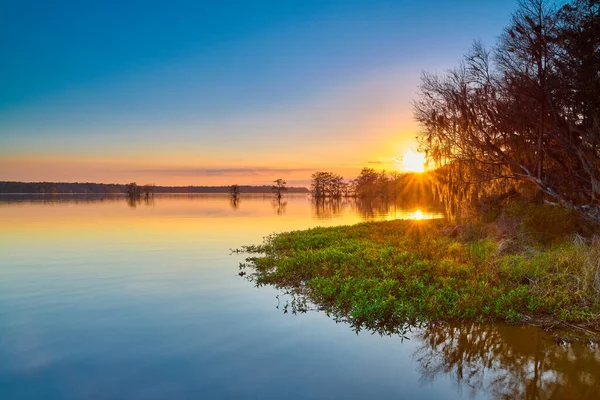 Zachód Słońca Nad Jeziorem Talquin State Park Niedaleko Tallahassee — Zdjęcie stockowe