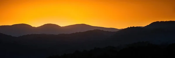 Puesta Sol Bosque Nacional Pisgah Carolina Del Norte Occidental Cerca — Foto de Stock