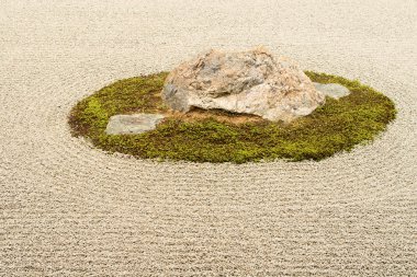 kyot ryoan-ji Tapınağı Japon taş Bahçe closeuo görünümünü